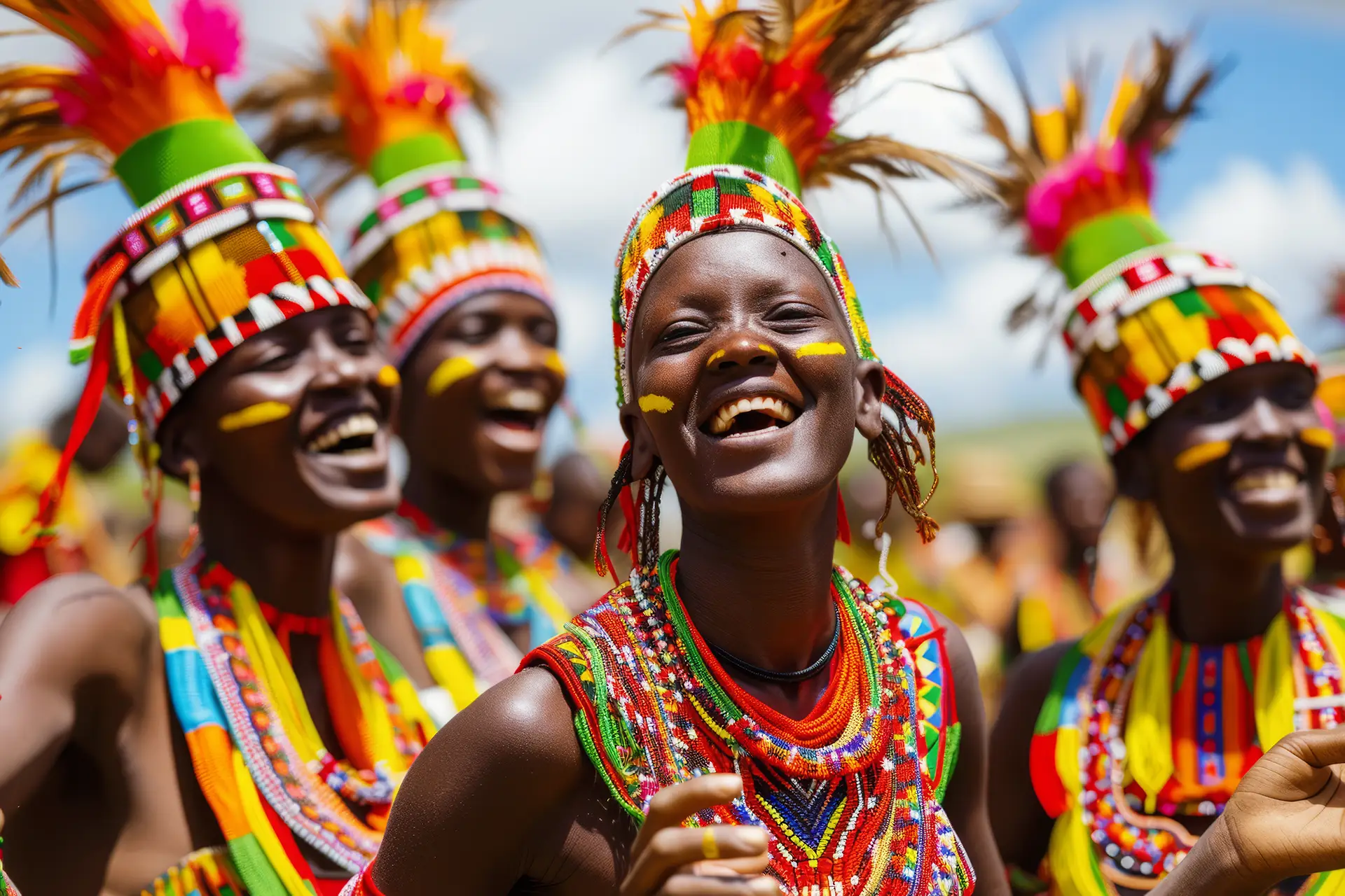 zeigt tanzende Frauen aus Afrika