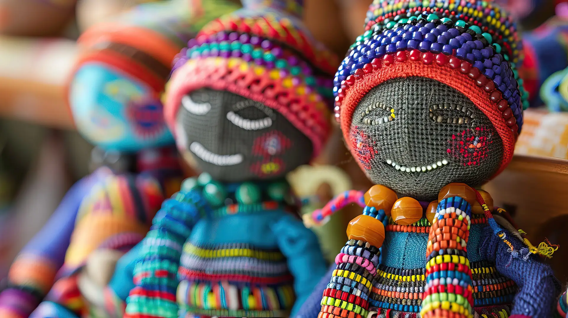 zeigt Handwerk aus Afrika